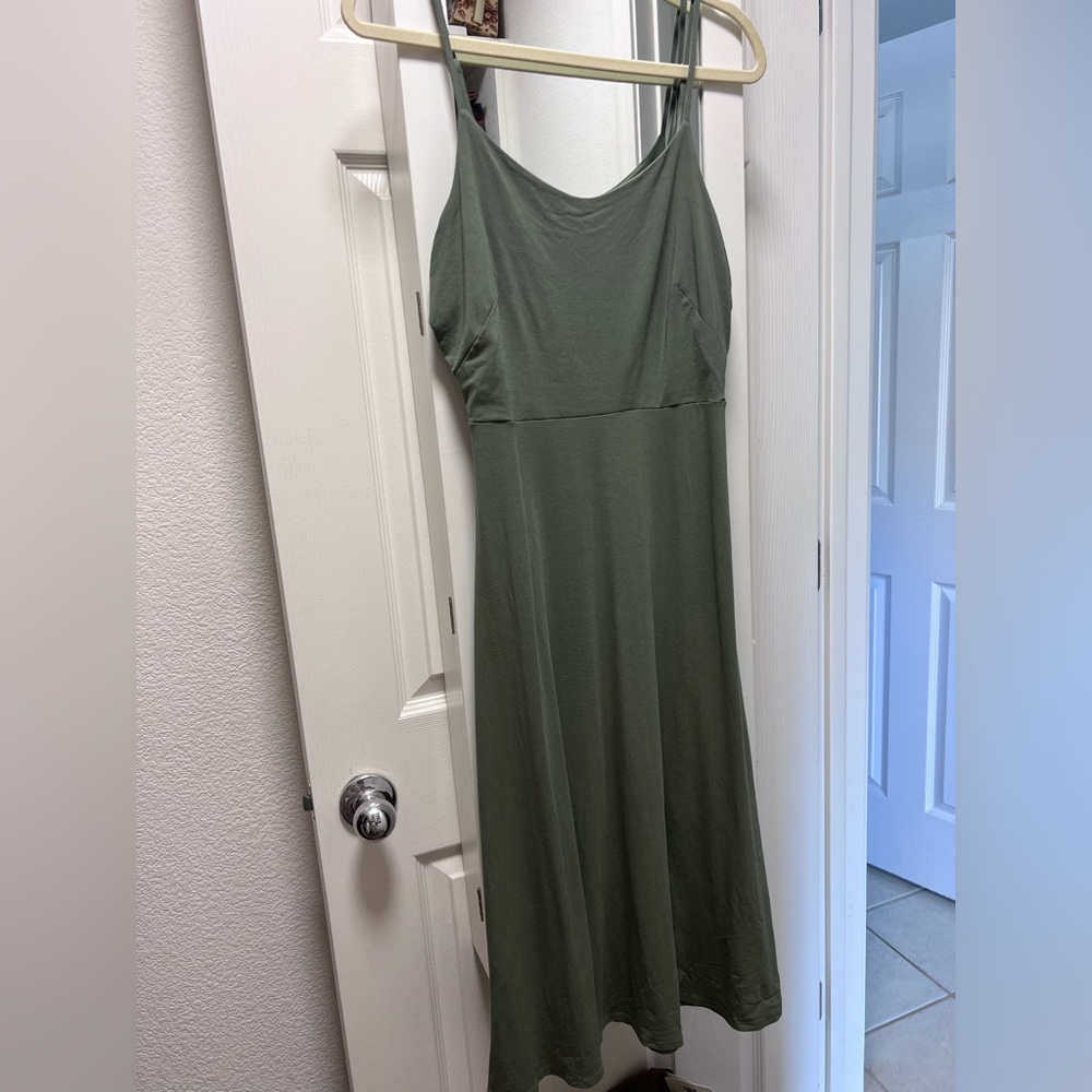 Sage Green Shirred Back Dress